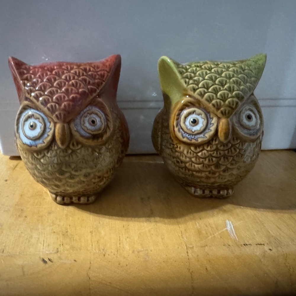 Colorful Ceramic Owl Figurines